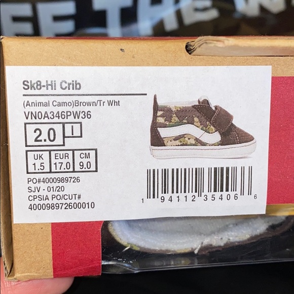Vans Camo Infant Crib Soft bottom shoes 2 - Picture 2 of 2